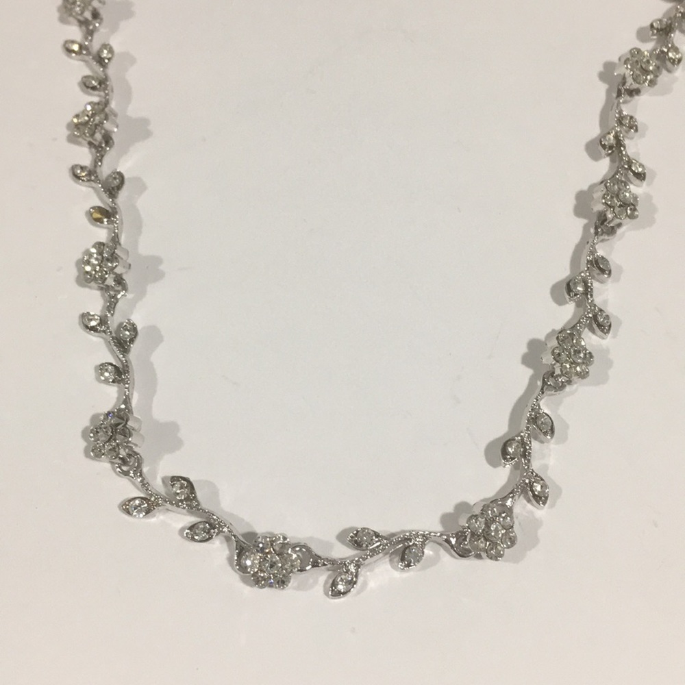 Sterling Silver Flower 🌺 Shape Necklace With CZ